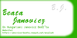 beata janovicz business card